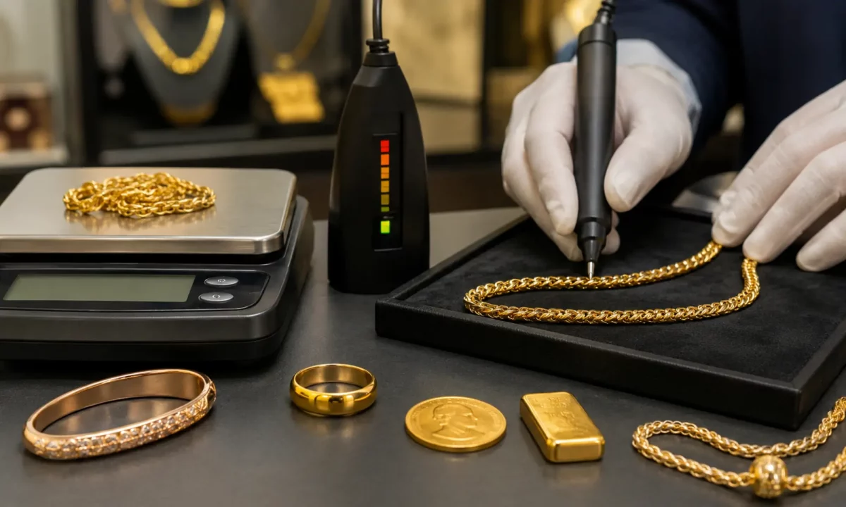 Feingehalt von Gold prüfen bei Schmuck Münzen und Goldbarren